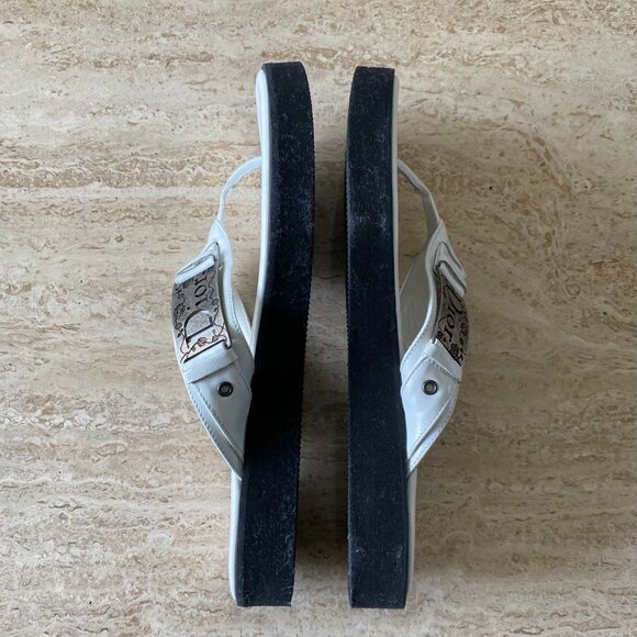 Vintage Dior Logo Plate Thong Sandals - Picture 6 of 9